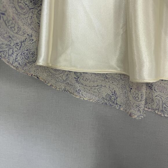 Vintage Express Skirt Womens Small Ivory Silk Paisley Mini Fairy Y2K Coquette - Picture 4 of 11